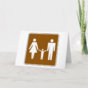 Family Pedestrian Symbol Sign Card