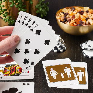 Family Pedestrian Symbol Sign Poker Cards