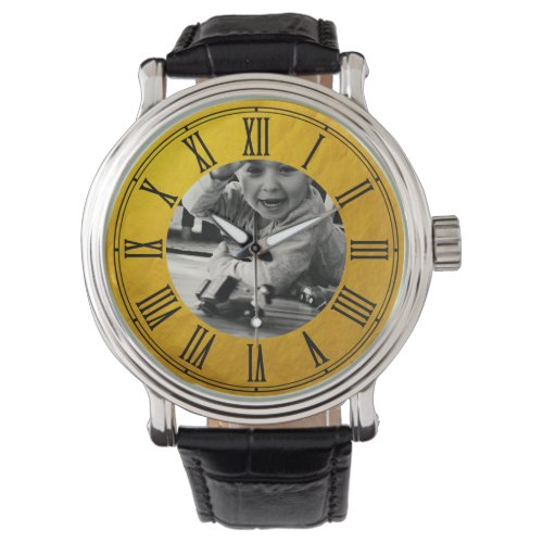 Family personalised golden vintage Photo  custom  Watch