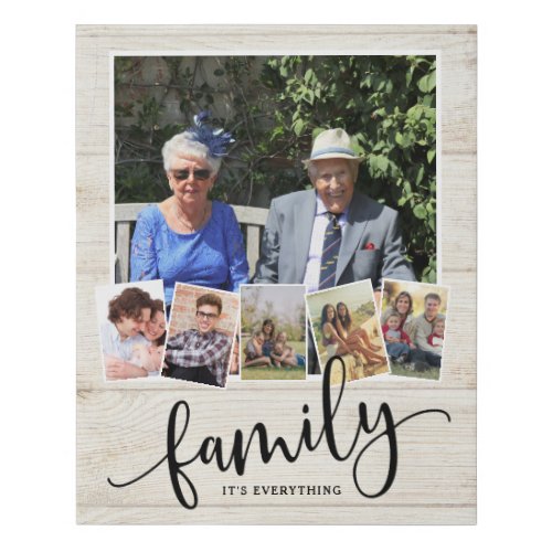 Family Personalized 6 Photo Family Collage Faux Canvas Print