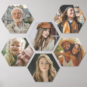 Family Personalized 6 Photos Modern Simple Foam Core Photo Tile