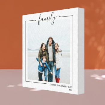 Family Personalized Photo And Text Typography Canvas Print by Ricaso at Zazzle