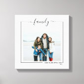 Family Personalized Photo and Text Typography Canvas Print (Front)