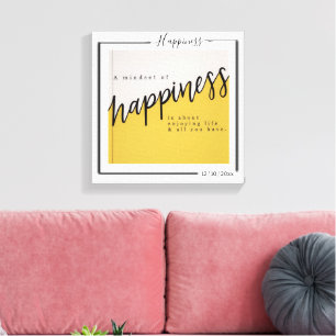 Family Personalized Photo and Text Typography Canvas Print