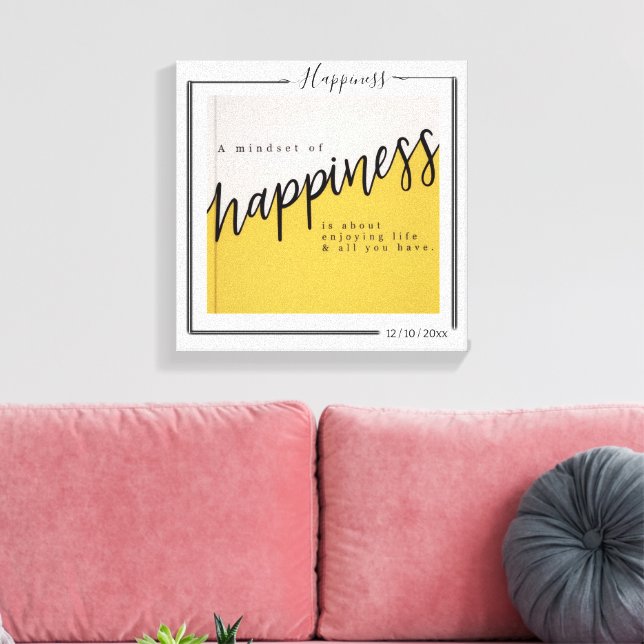 Family Personalized Photo and Text Typography Canvas Print (Insitu(LivingRoom))