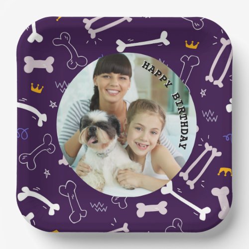 Family Personalized Photo birthday  Paper Plates