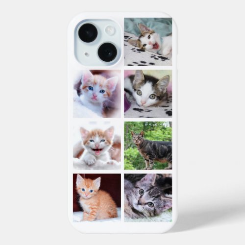 Family Pet 7 Square Photo Collage iPhone 15 Case