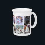 Family Pet Photo Collage Beverage Pitcher<br><div class="desc">Add ten (10) of your own family or pet photos to create a keepsake collage. 
Create a collage to show off your family photos on your pitcher. 
Ten photos in a grid design.</div>