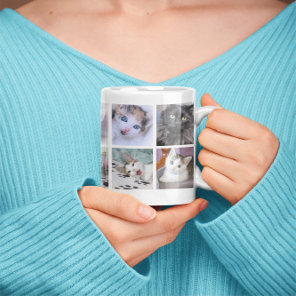 Family Pet Photo Collage Giant Coffee Mug