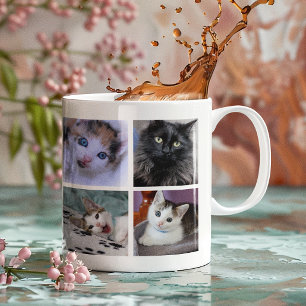 Family Pet Photo Collage Giant Coffee Mug