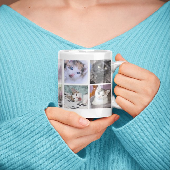 Family Pet Photo Collage Giant Coffee Mug (Family Pet Photo Collage Jumbo Coffee Mug)