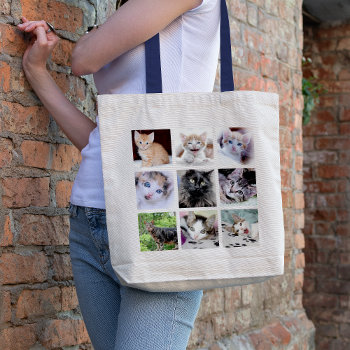 Family Pet Photo Collage Tote Bag by annaleeblysse at Zazzle