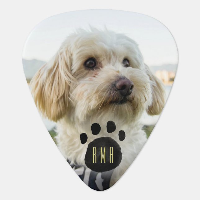 Family pet Photo | Custom Monogram Guitar Pick (Front)