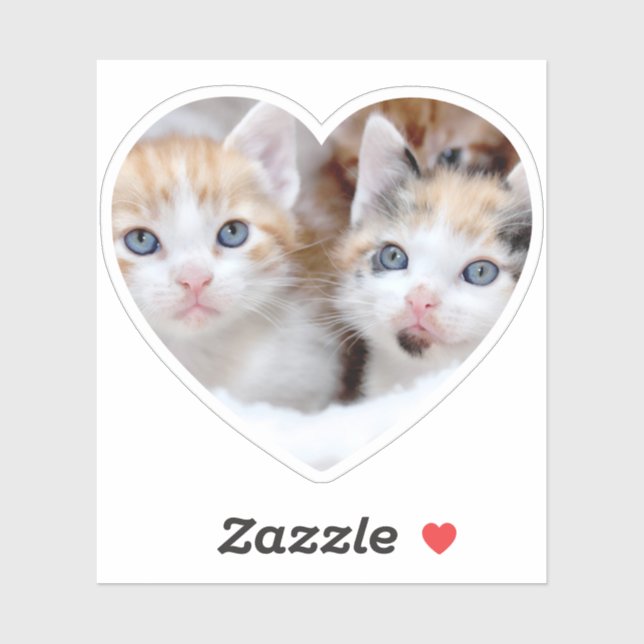 Family Pet Photo Heart Shape Sticker (Sheet)