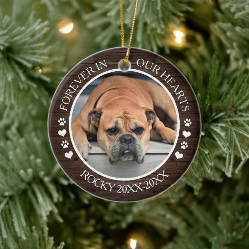 Family Pet Photo Memorial Ceramic Ornament