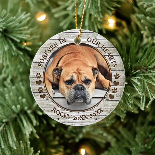 Family Pet Photo Memorial Ceramic Ornament