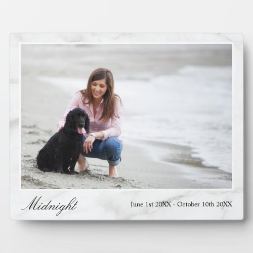 Family Pet Photo Memorial Keepsake White Marble Plaque