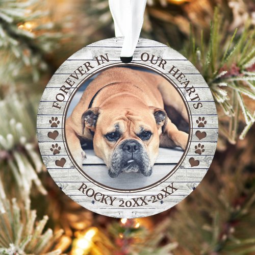 Family Pet Photo Memorial  Ornament
