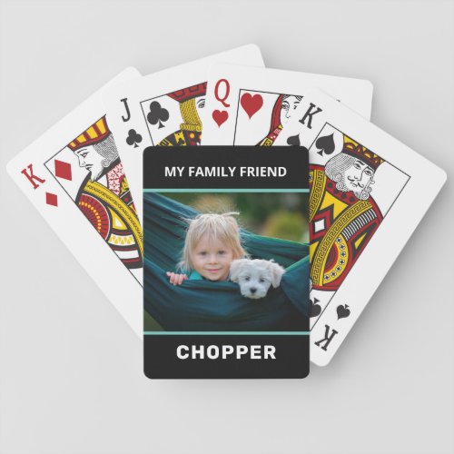 Family Pet Photo Personalize Poker Cards