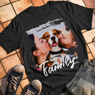 Family Pet Selfie Photo Template Basic T-Shirt