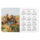 Family Photo 2024 Calendar 12 Month Monogram Magnet (Horizontal)