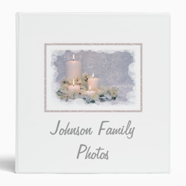 Family Photo Album-Candles Photo-Customizable 3 Ring Binder (Front)