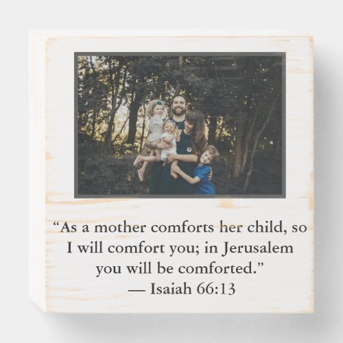 Family Photo and Bible Quote Wall Art Wooden Box S