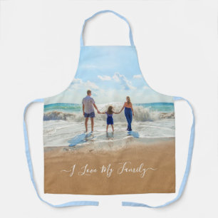 Family Photo Apron Gift Text - I Love My Family