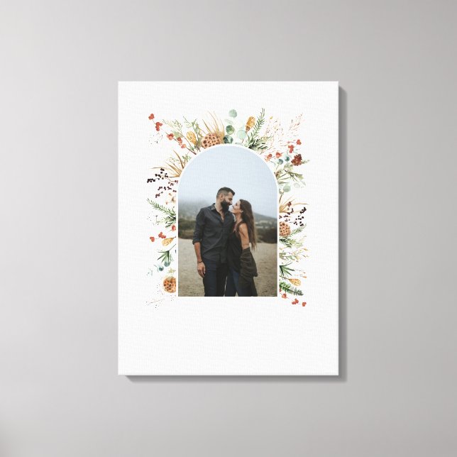 Family photo arch watercolor botanical elegant can canvas print (Front)