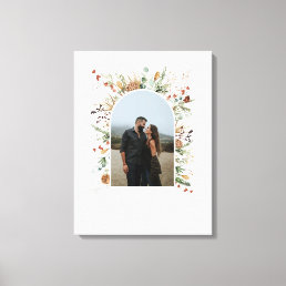 Family photo arch watercolor botanical elegant can canvas print