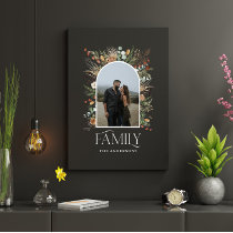 Family photo arch watercolor botanical elegant canvas print