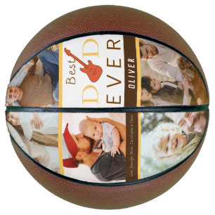 Family Photo Best Dad Ever Custom Fathers Day Basketball