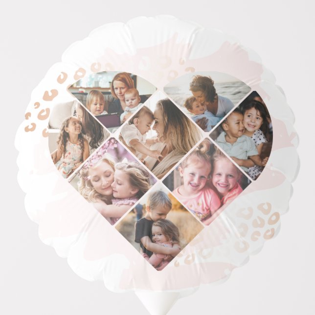 Family Photo Best Grandma Ever Heart Shape 8 Photo Balloon (Front)