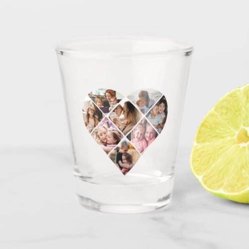 Family Photo Best Grandma Ever Heart Shape 8 Photo Shot Glass