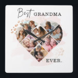 Family Photo Best Grandma Ever Heart Shape 8 Photo Square Wall Clock<br><div class="desc">❤ BEST GRANDMA GIFTS - A simple, gift for grandma, ❤ GREAT GIFTS FOR ANY OCCASION - They can be great for Mothers Day gifts for grandma, make stellar 50th 55th 60th 70th 80th birthday gifts for grandma, Christmas gifts for grandma, grandma retirement gifts, grandmother anniversary gifts, "Just because, "...</div>