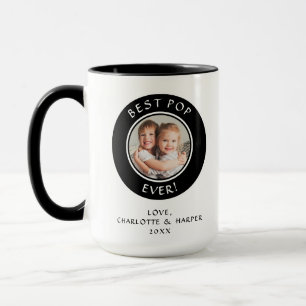 Family Photo Best Pop Ever Modern Fun Dad Template Mug