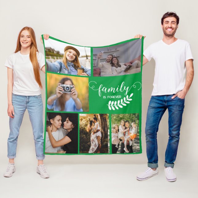 Family Photo Blanket - Custom Collage Fleece Gift (In Situ)