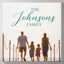 Family Photo Blue Personalized Family Name
