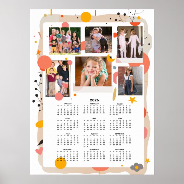 Family Photo Calendar 2026 Poster 18x24 (Front)