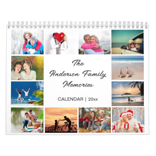 Family Photo Calendar Editable White Calendar