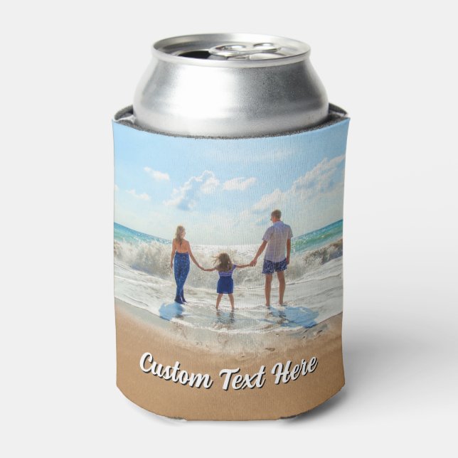 Family Photo Can Cooler Personalized Text (Can Front)