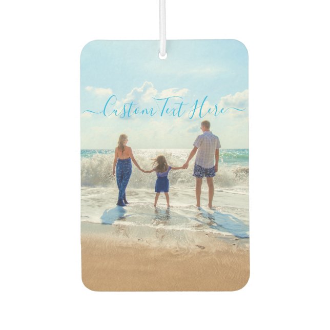 Family Photo Car Air Freshener Personalized Text (Front)