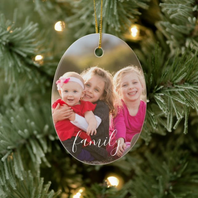 Family Photo Ceramic Ornament (Tree)