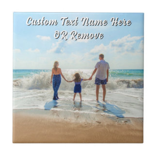 Family Photo Ceramic Tile Personalized Text