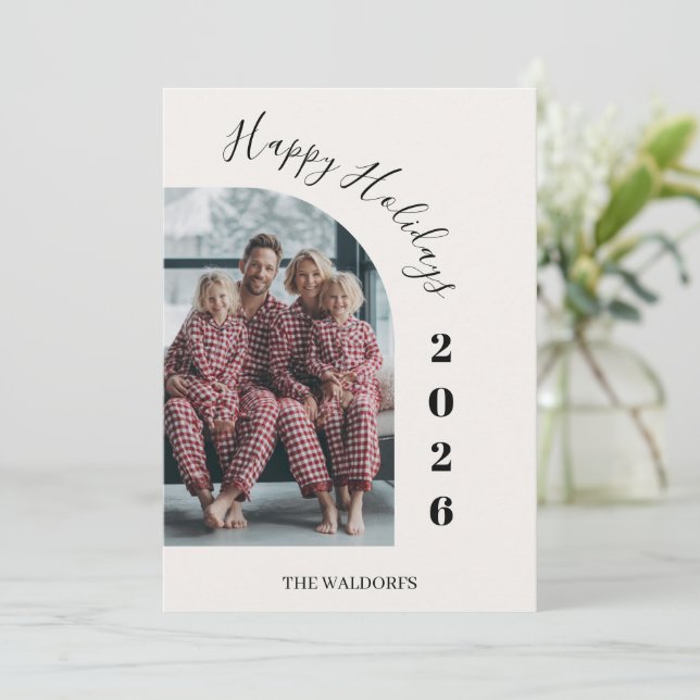 Family Photo Christmas Card | Happy Holidays (Standing Front)