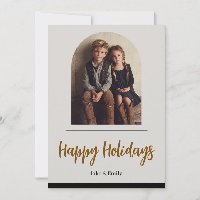Family Photo Christmas Card | Happy Holidays (Front)