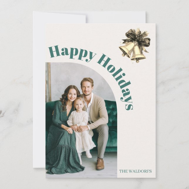 Family Photo Christmas Card | Happy Holidays (Front)