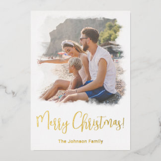 Family Photo Christmas Card Watercolor Template