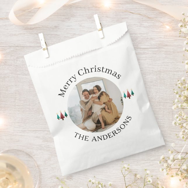 Family Photo Christmas  Favor Bag (Clipped)
