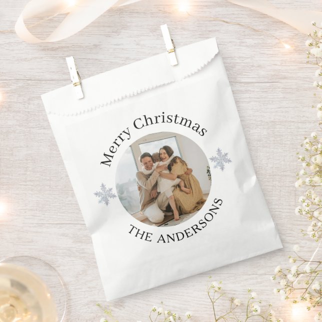 Family Photo Christmas  Favor Bag (Clipped)